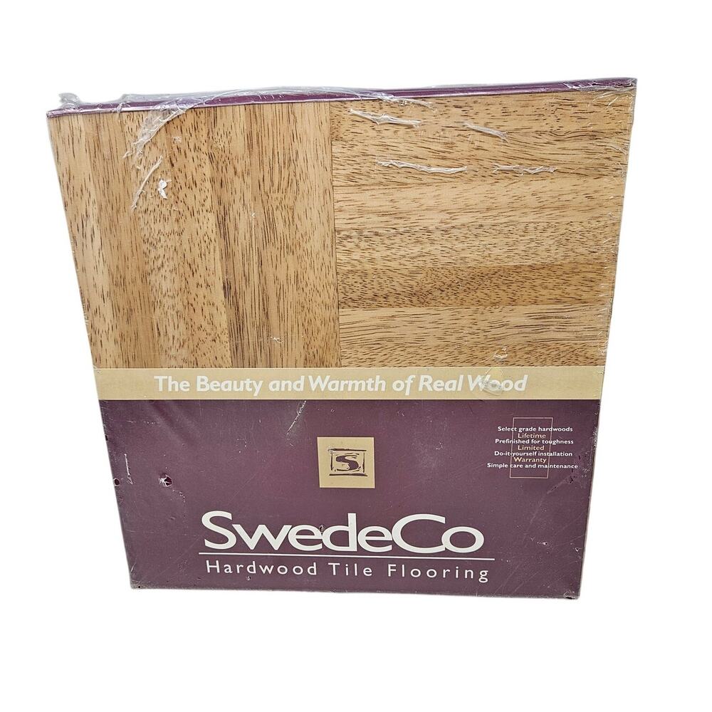 NEW SwedeCo Hardwood Tile Flooring 10 Tiles Beech Parquet 12x12